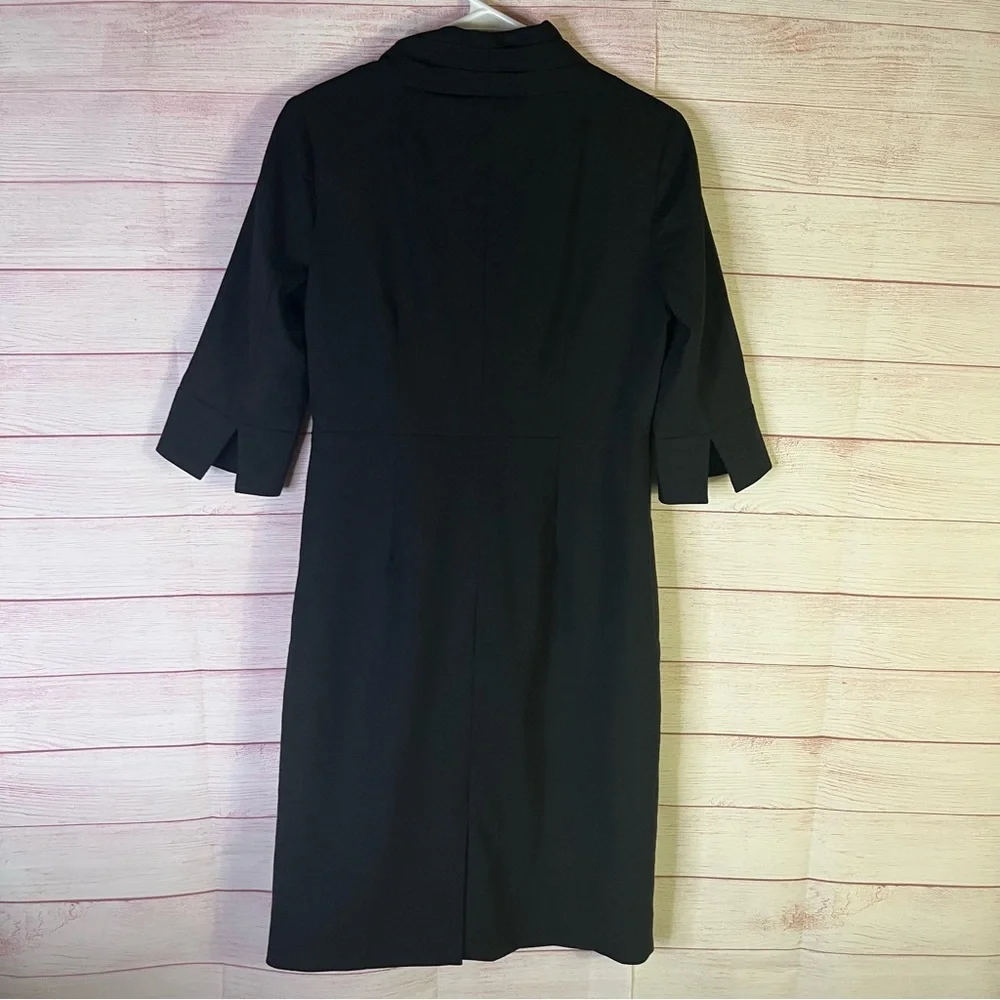 J.Crew Black Cowl Neck Wool Blend‎ Sheath Dress Size 4